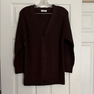 Aritzia Babaton Rich Mocha Brown Wool Cardigan XS